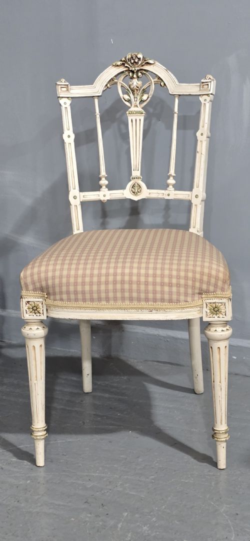 GOOD SET FRENCH PAINTED DINING CHAIRS - ADDITIONAL PHOTO 3