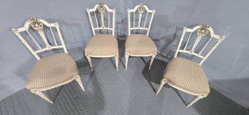 GOOD SET FRENCH PAINTED DINING CHAIRS - ADDITIONAL PHOTO 4