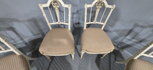 GOOD SET FRENCH PAINTED DINING CHAIRS - ADDITIONAL PHOTO 5