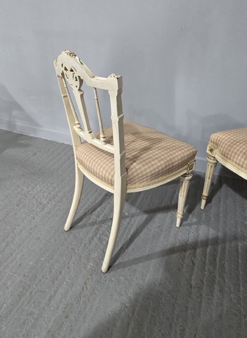 GOOD SET FRENCH PAINTED DINING CHAIRS - ADDITIONAL PHOTO 8