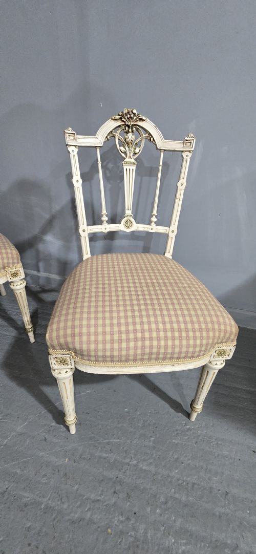 GOOD SET FRENCH PAINTED DINING CHAIRS - ADDITIONAL PHOTO 10