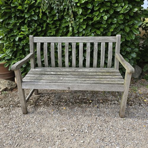 SILVERED TEAK GARDEN BENCH - ADDITIONAL PHOTO 1
