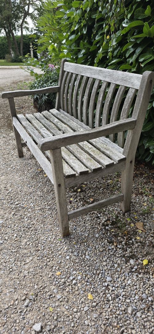 SILVERED TEAK GARDEN BENCH - ADDITIONAL PHOTO 3