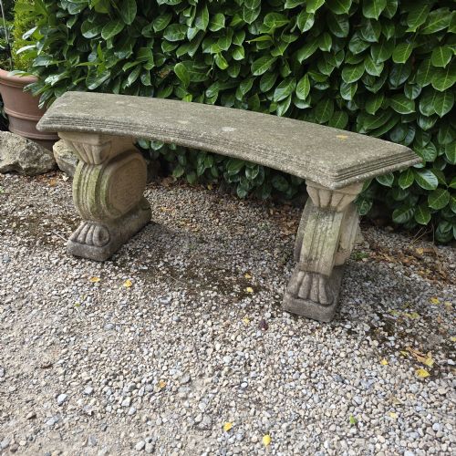 curved stone garden bench - CATEGORY: ANTIQUE FURNITURE - DATED 1930