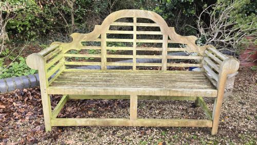 SILVERED TEAK GARDEN BENCH - ADDITIONAL PHOTO 1