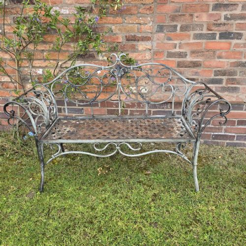 VERY GOOD FRENCH METAL GARDEN BENCH