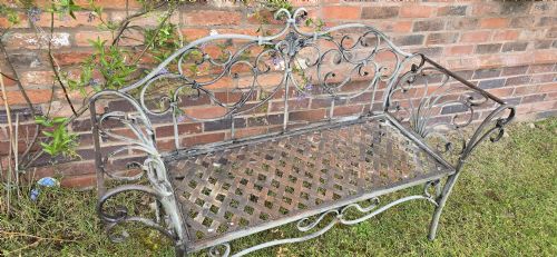 VERY GOOD FRENCH METAL GARDEN BENCH - ADDITIONAL PHOTO 3