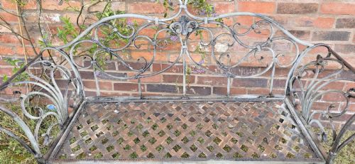 VERY GOOD FRENCH METAL GARDEN BENCH - ADDITIONAL PHOTO 5