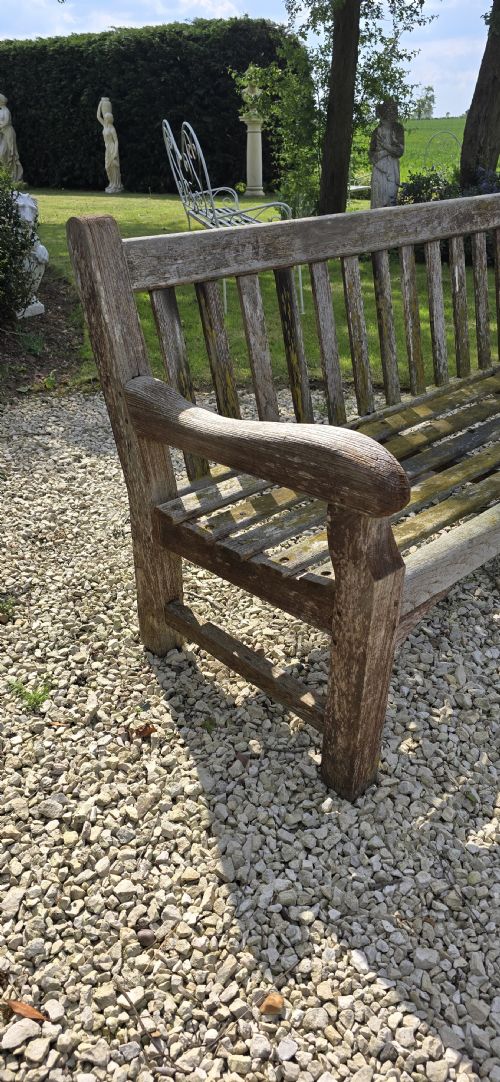 LARGE SILVERED TEAK GARDEN BENCH - ADDITIONAL PHOTO 8