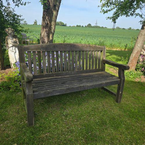 SILVERED TEAK GARDEN BENCH