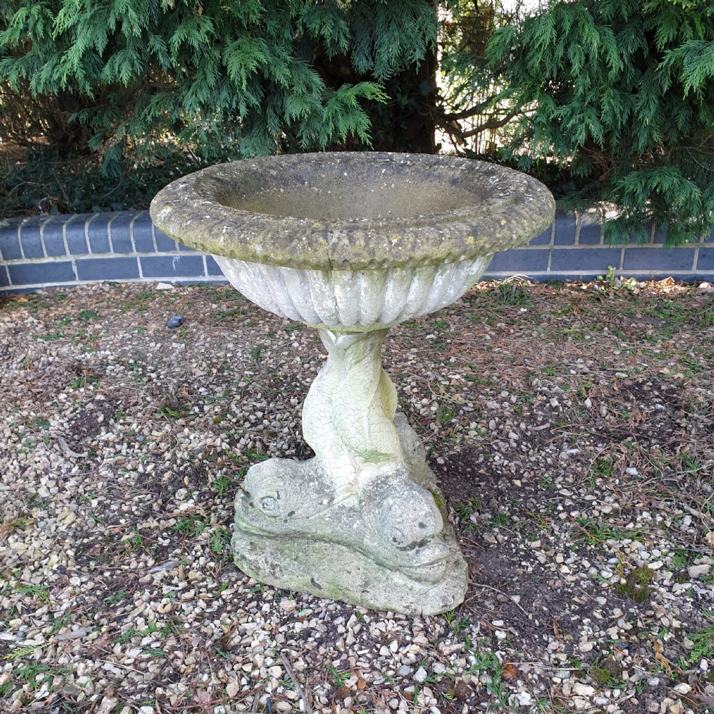 Garden Planter with Dolphin Pedestal