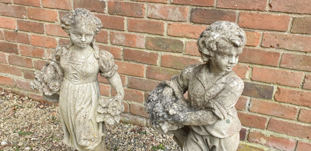 Very Nice Pair Garden Statues View II