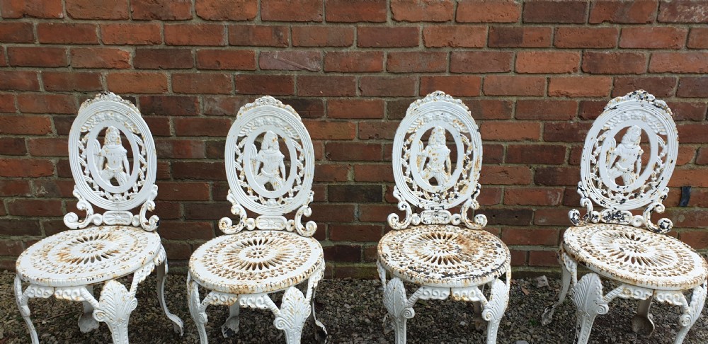 Set Four Cast Iron Garden Chairs View II
