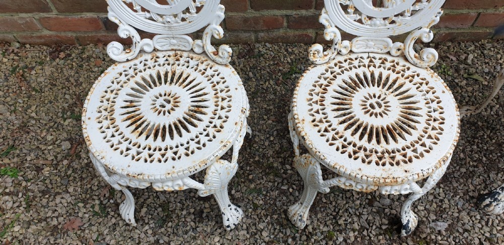 Set Four Cast Iron Garden Chairs View III