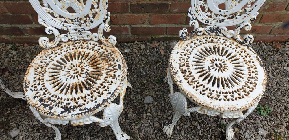 Set Four Cast Iron Garden Chairs View IV