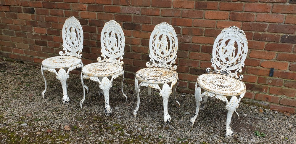 Set Four Cast Iron Garden Chairs View VI