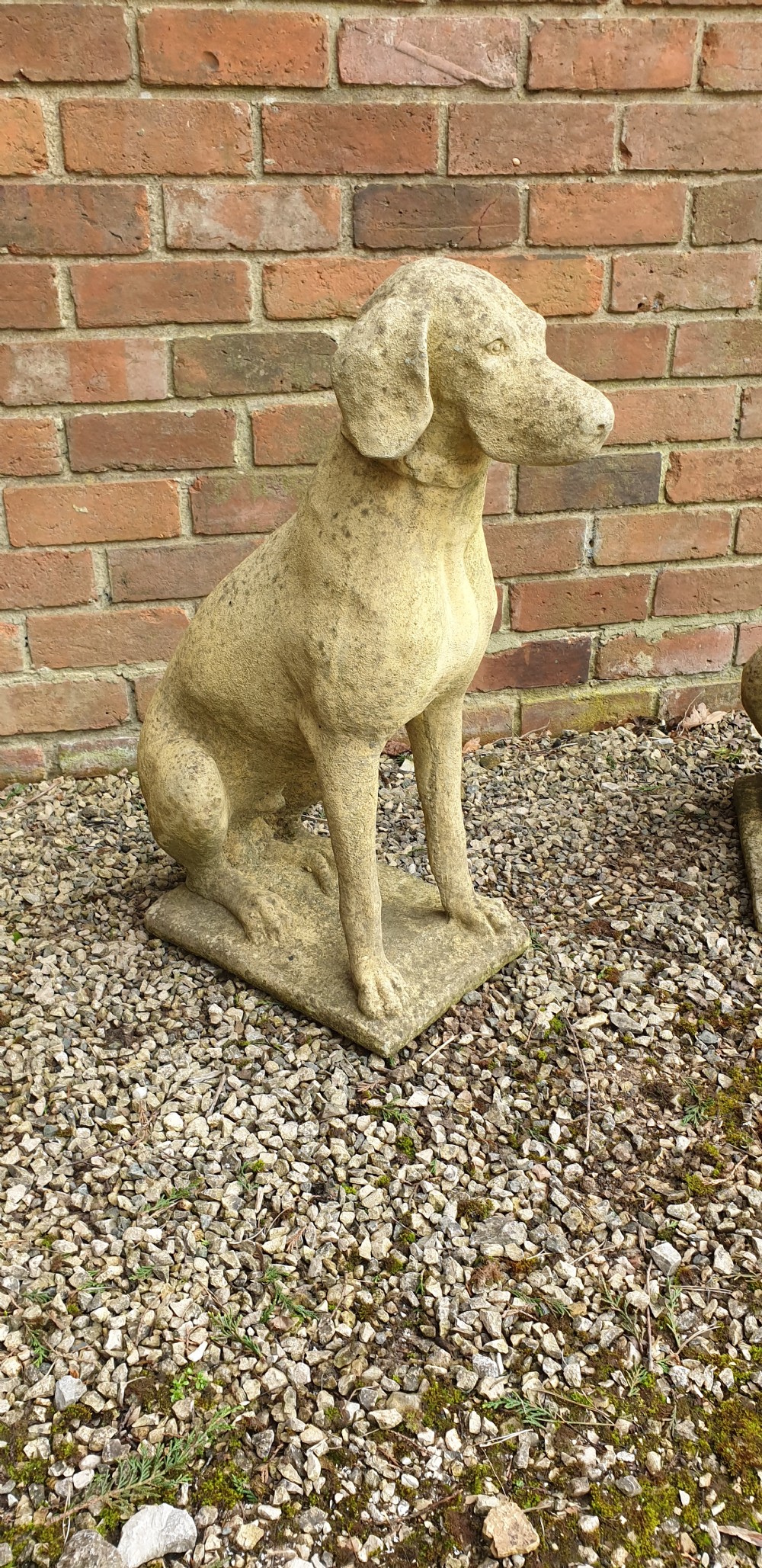 PairGarden Stone Hunting Dogs View II