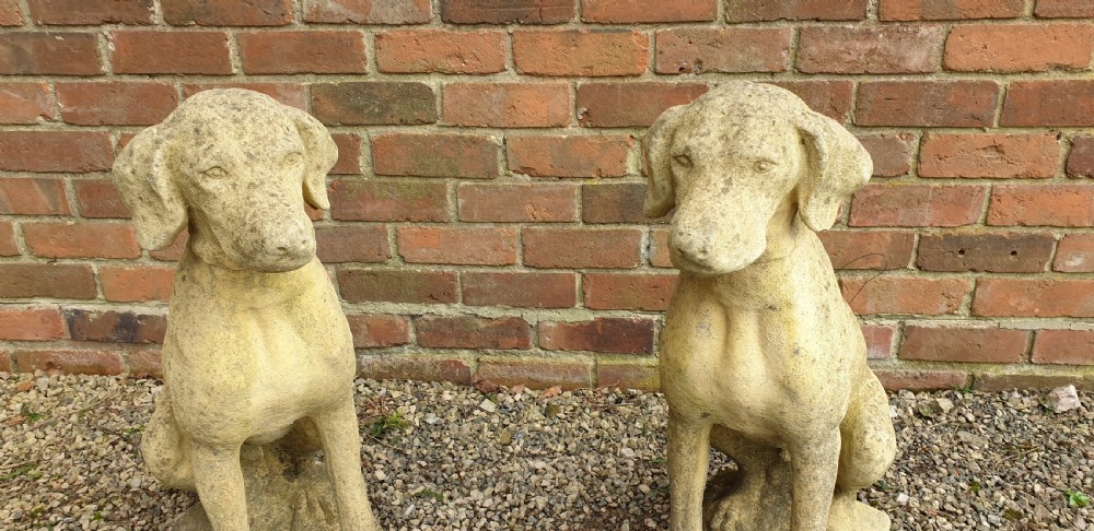 PairGarden Stone Hunting Dogs View V