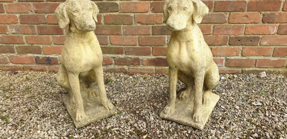 PairGarden Stone Hunting Dogs View VII