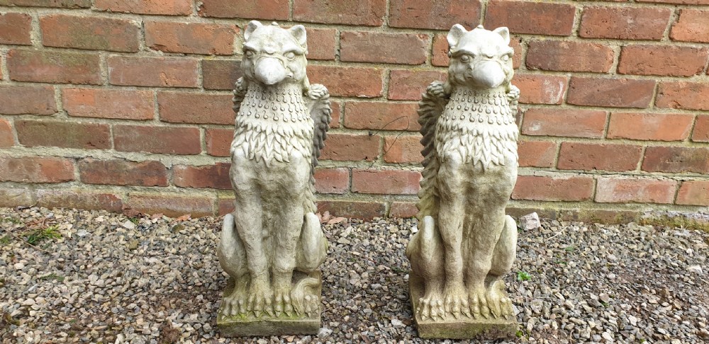 Great Pair Garden Post Griffins View VII