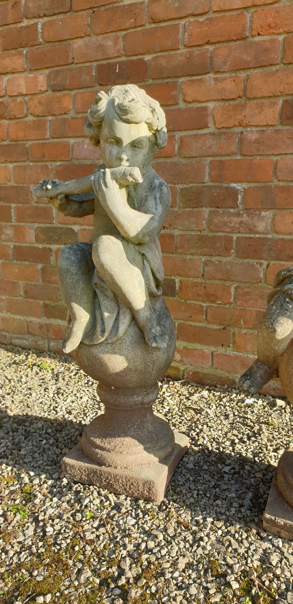 Super Pair Garden Cherub Stone Ornaments View II