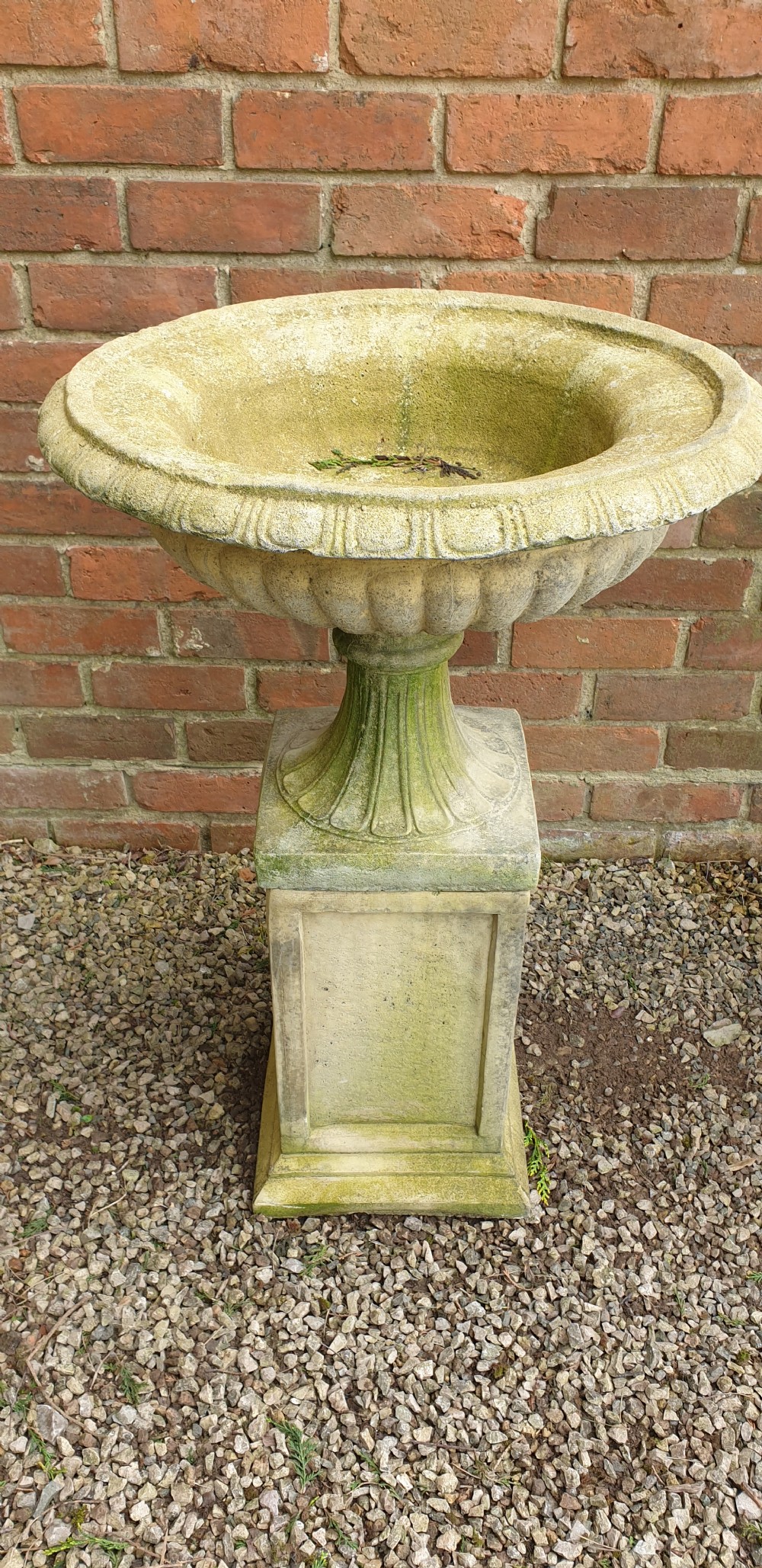 Pair Regency Garden Urns on Plinths View VIII