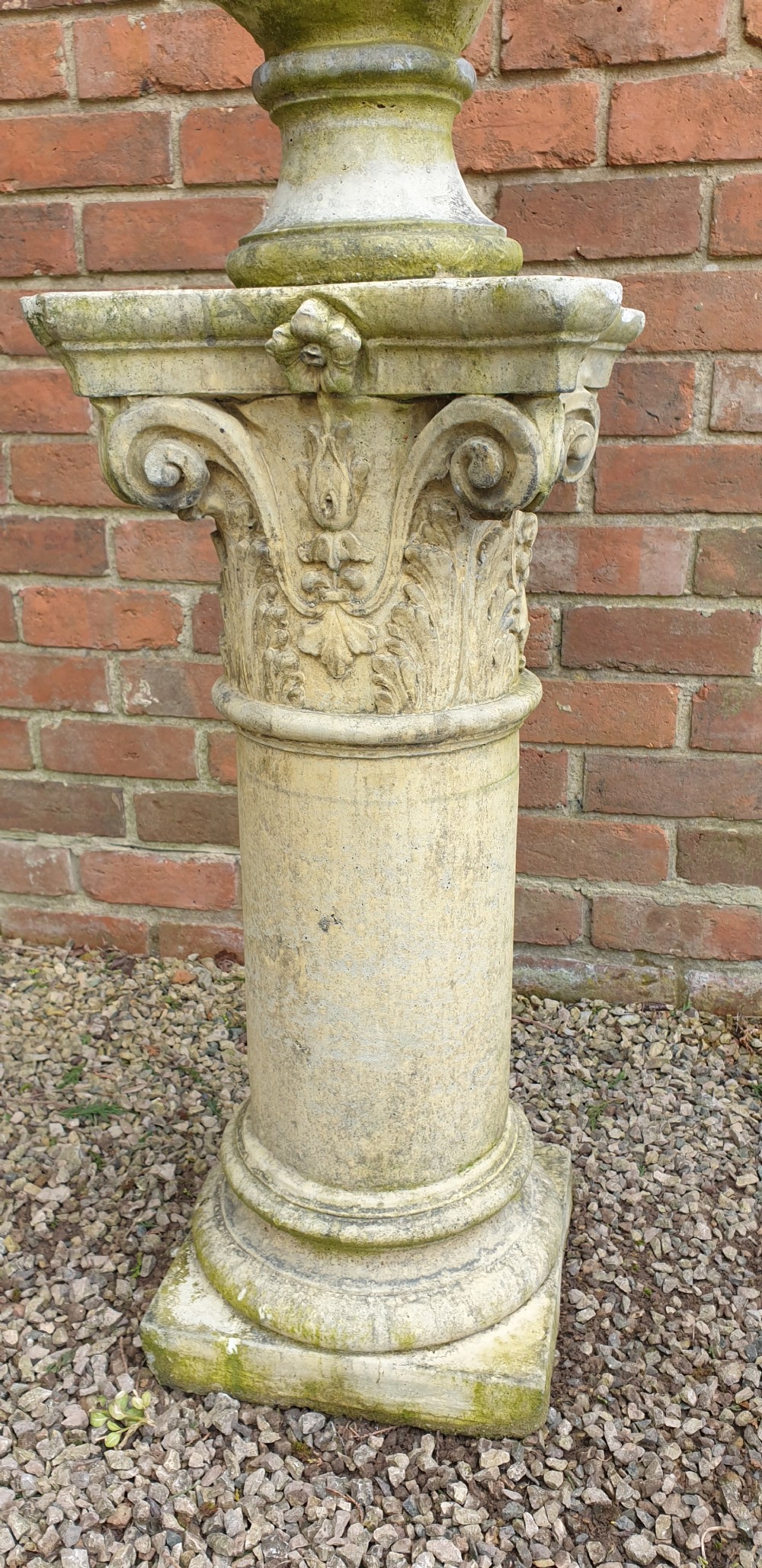 Large Stone Garden Bust of David on Plinth View III