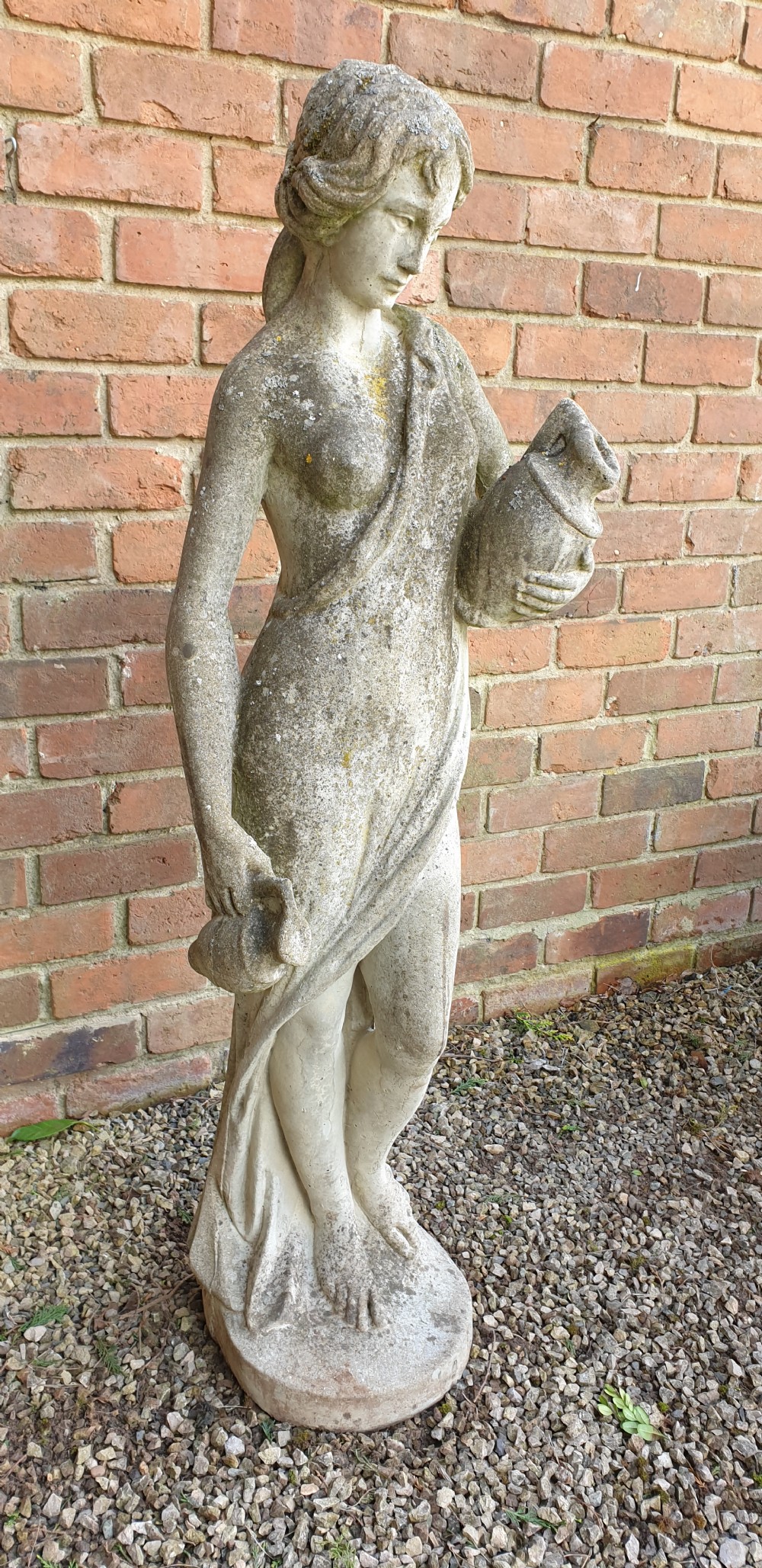 Large Stone Garden Figure of Girl View III
