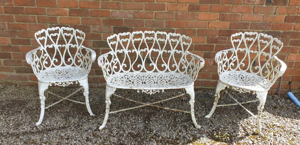 Very Good Cast Iron Garden Sofa and Chairs View II