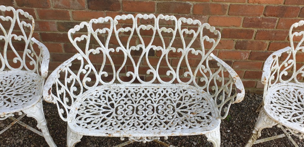 Very Good Cast Iron Garden Sofa and Chairs View VI