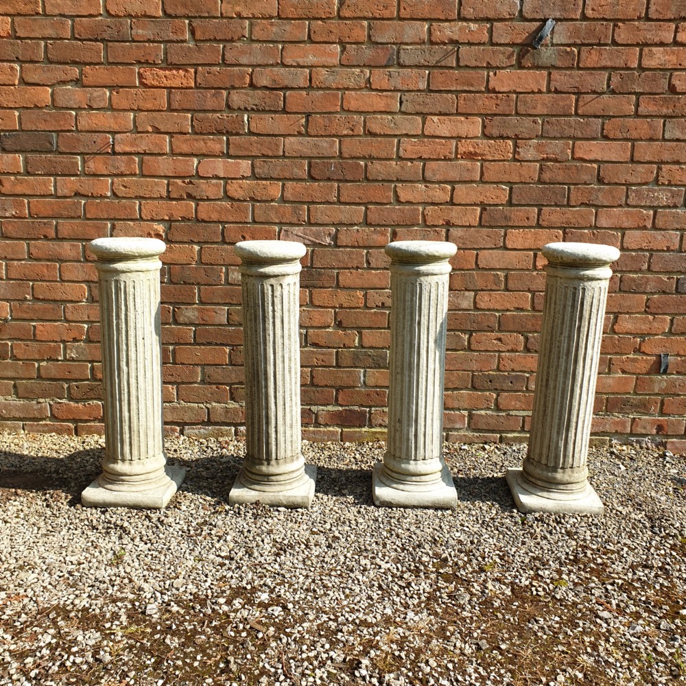 Four Garden Stone Columns Stands