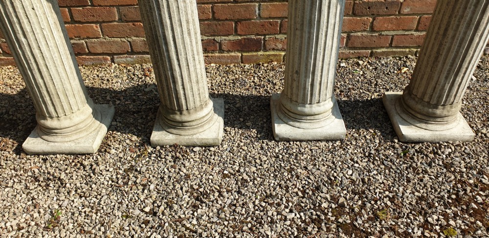 Four Garden Stone Columns Stands View II