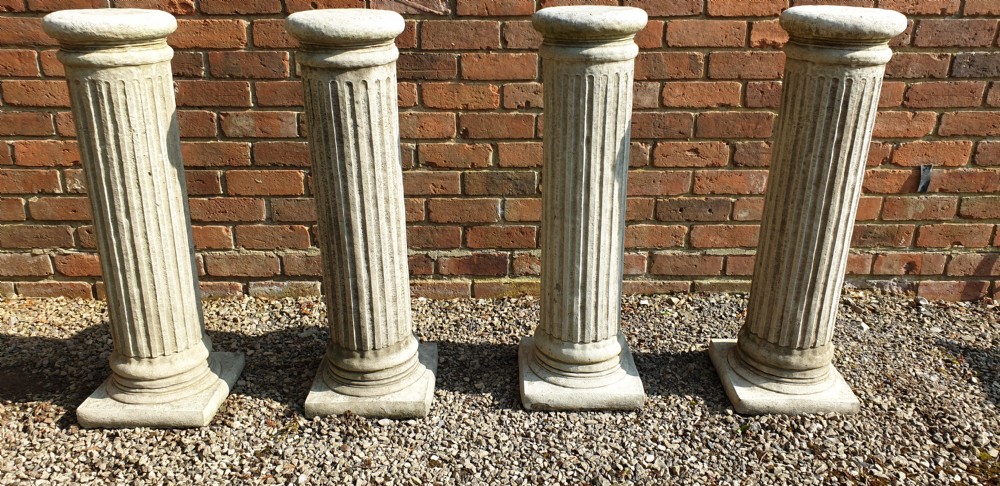 Four Garden Stone Columns Stands View III