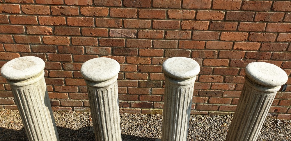 Four Garden Stone Columns Stands View V