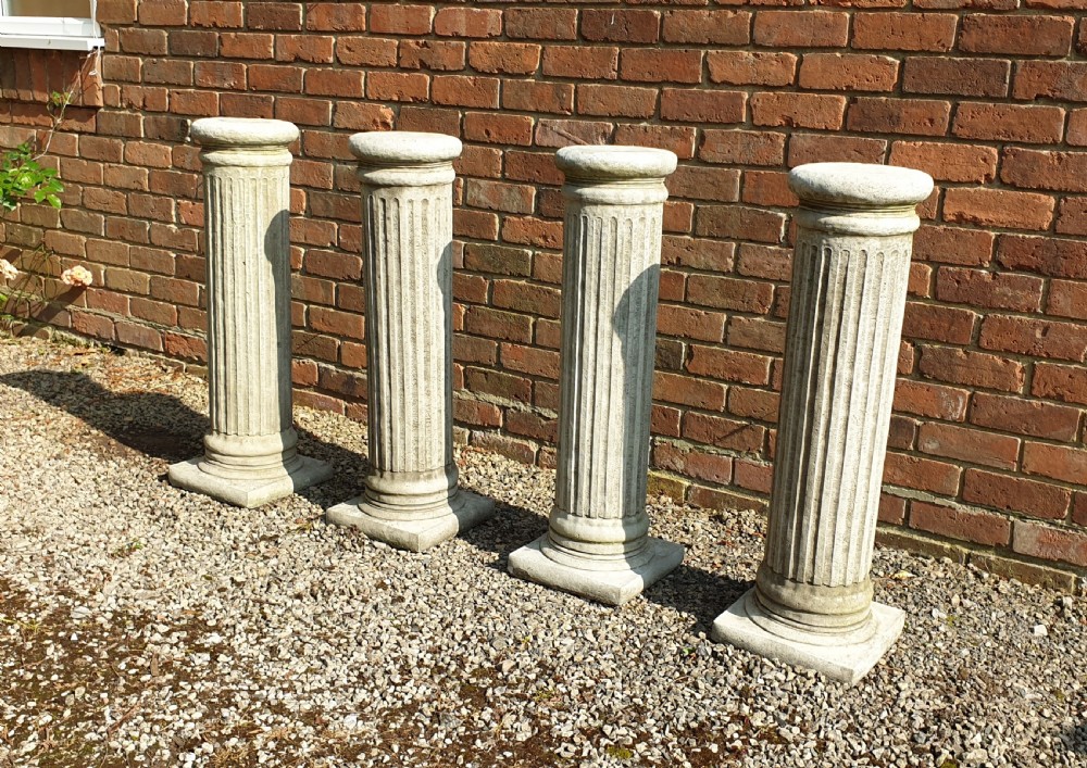 Four Garden Stone Columns Stands View VI