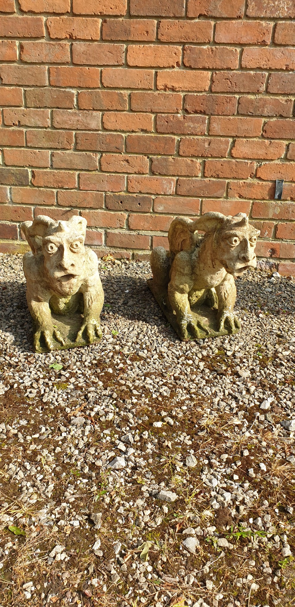 Pair of Stone Garden Gargoyles View III