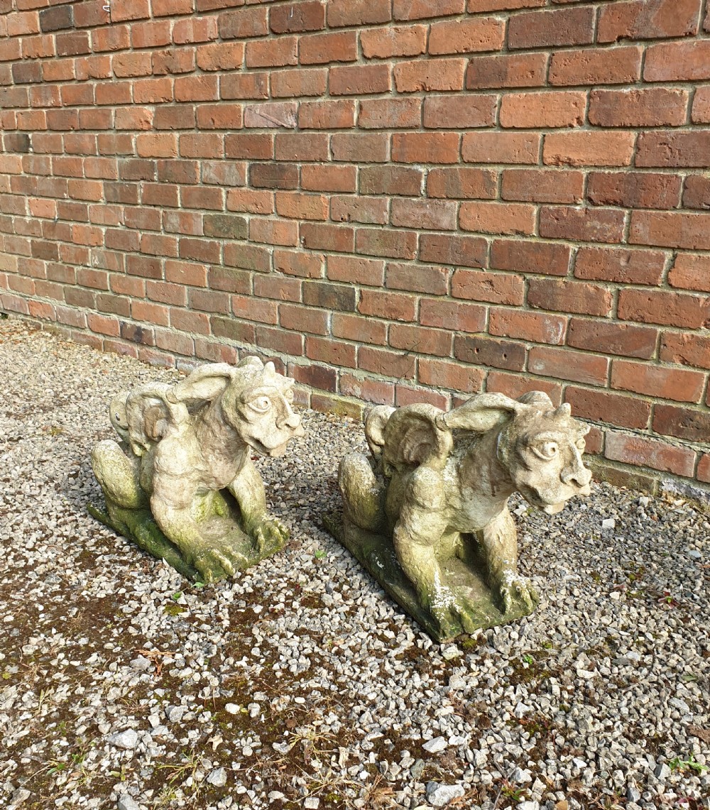 Pair of Stone Garden Gargoyles View VI