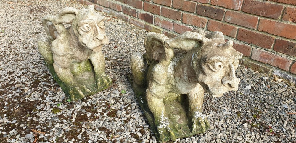 Pair of Stone Garden Gargoyles View VII