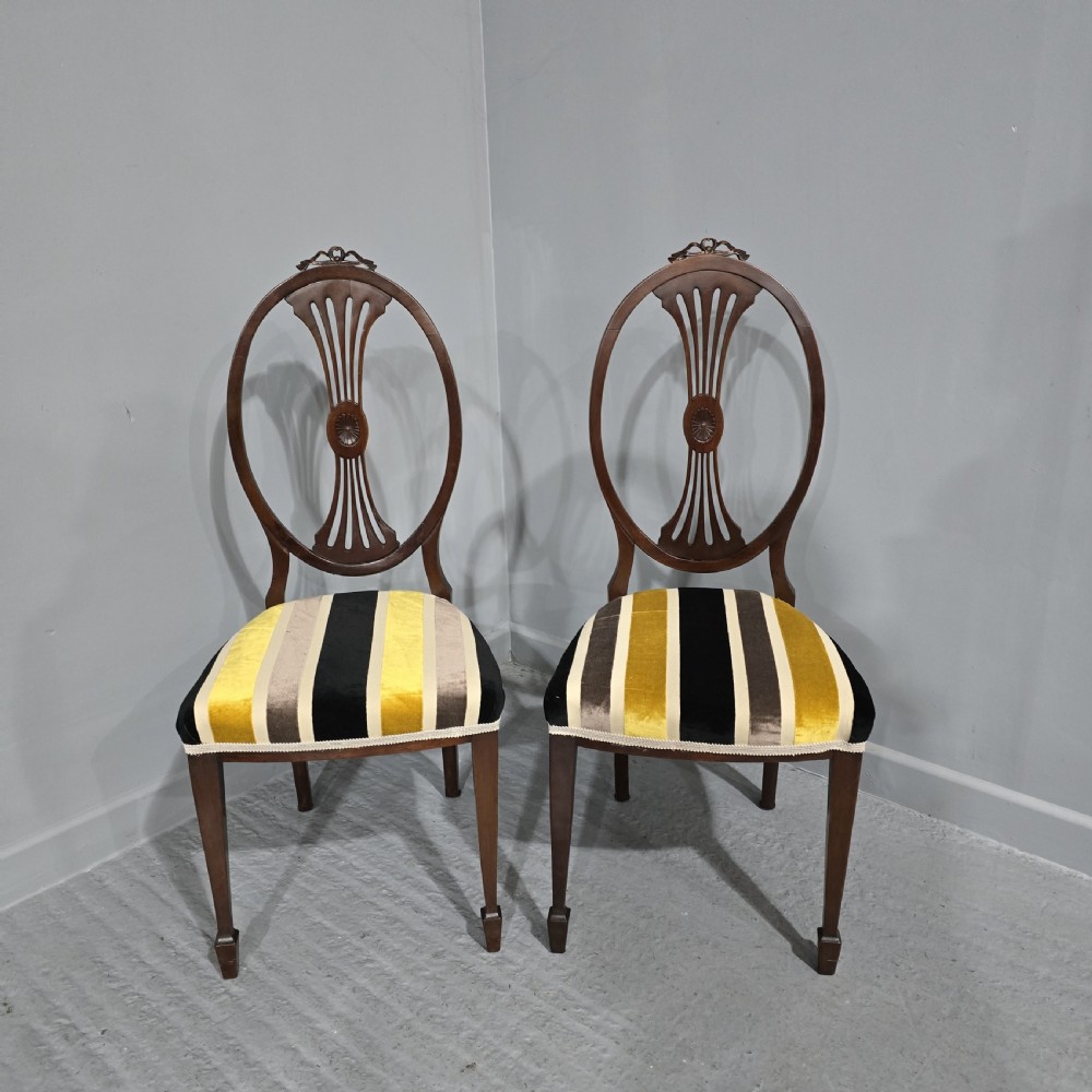 Lovely Pair Mahogany Hall Chairs