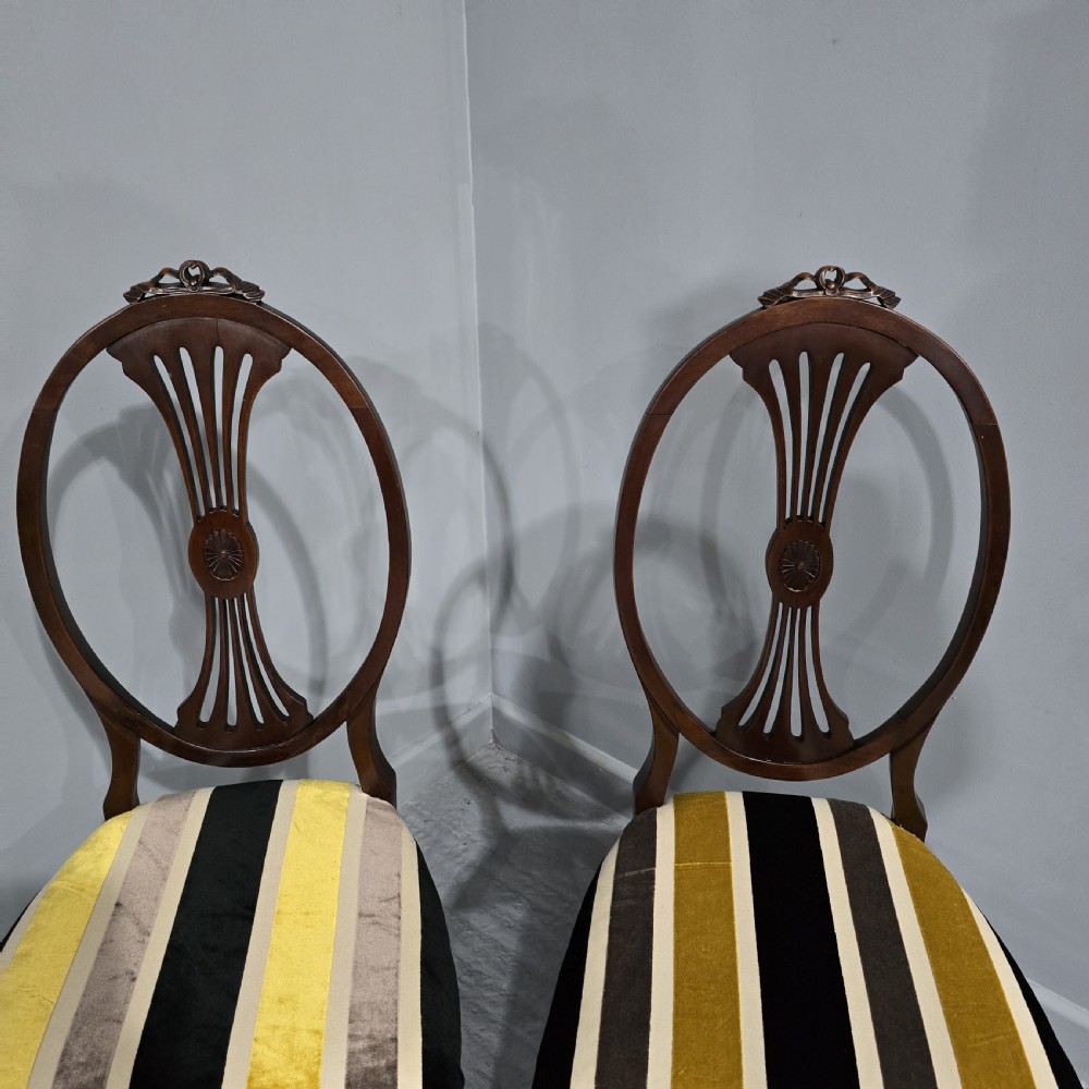 Lovely Pair Mahogany Hall Chairs View II