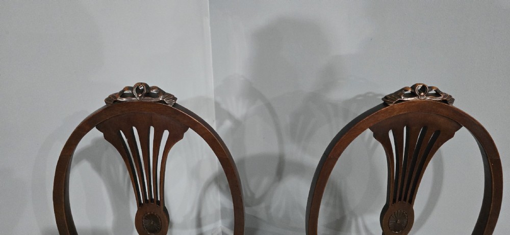 Lovely Pair Mahogany Hall Chairs View IV