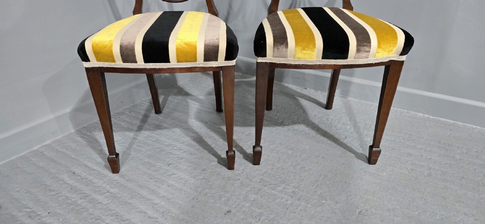 Lovely Pair Mahogany Hall Chairs View V