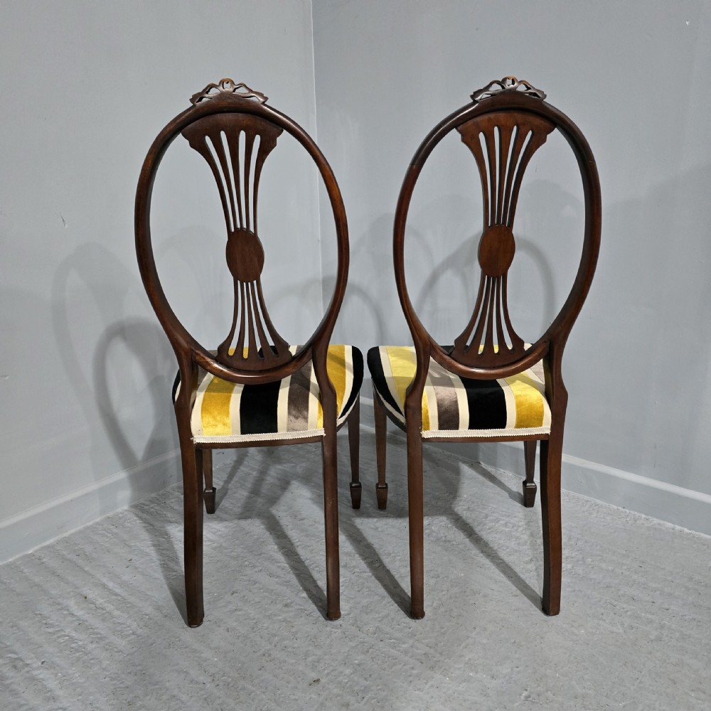 Lovely Pair Mahogany Hall Chairs View VII
