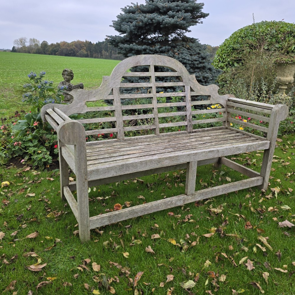 Well weathered Silvered Teak Garden Bench