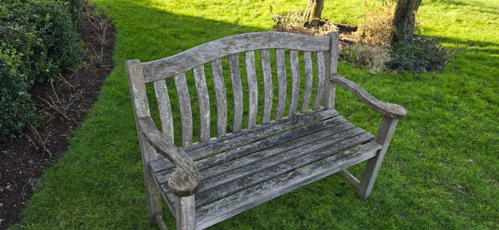 Good Silvered Teak Garden Bench View III