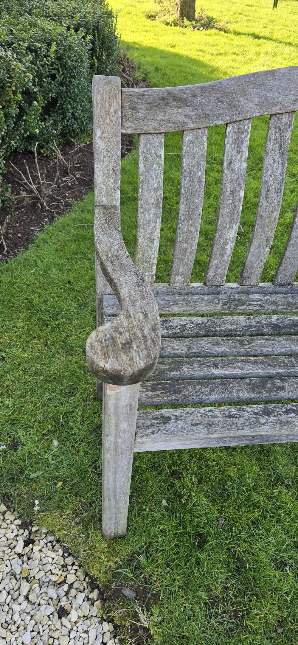 Good Silvered Teak Garden Bench View V