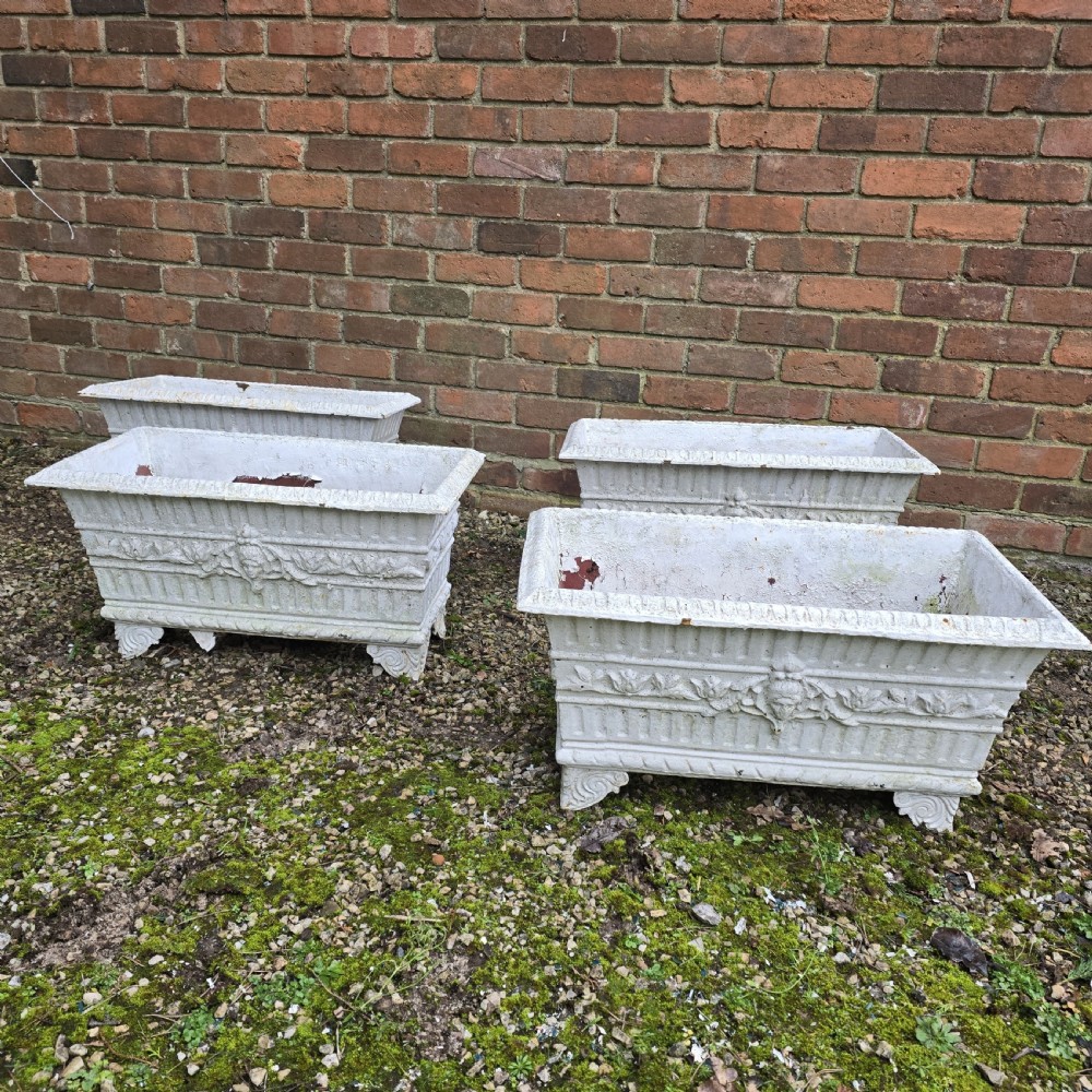 Set Four Regency Cast Iron Planters
