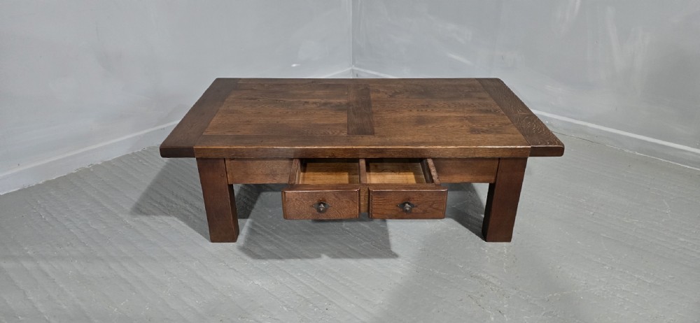 Solid Oak Plank Coffee Table View V