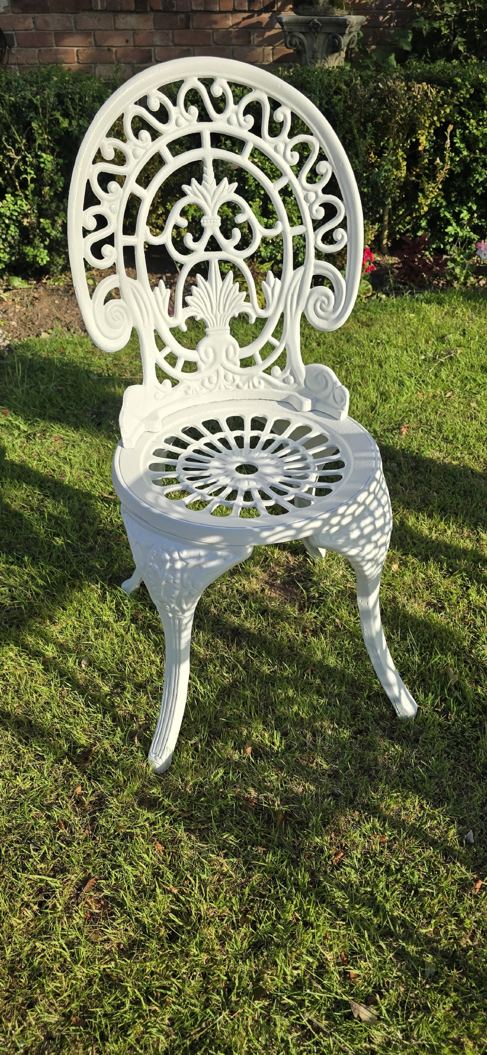 Cast Iron Garden Conservatory Set of Four Chairs and Table View III