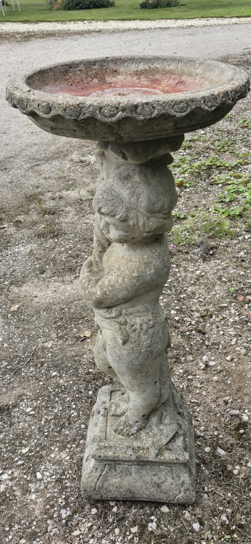 Good Weathered Stone Bird Bath View V